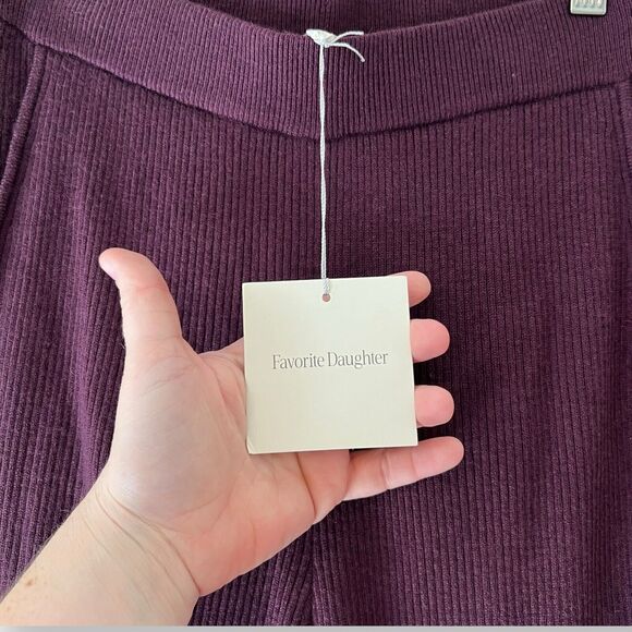 Favorite Daughter Masha Rib Knit Flare Pants XS Wool Blend Plum Purple Cozy - Picture 7 of 9